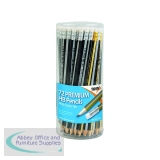 Tiger Assorted HB Eraser Pencils Pot (72 Pack) 301534