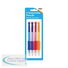 Tiger Automatic Pencils with HB lead and Eraser Tips x4 Pencils Assorted (Pack of 12) 301663
