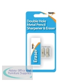 Tiger Eraser And Metal Double Hole Sharpener Set (Pack of 12) 302023