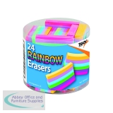 Rainbow Coloured Block Erasers (24 Pack) 305047
