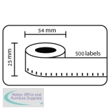Compatible Dymo S0722520 11352 White 25 x 54mm 500pcs Pack of 10