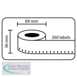 Compatible Dymo S0722400 99012 White Address labels 36mm x 89mm Page Yield