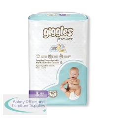 Giggles Midi Nappies 4-9kg Jumbo (Pack of 62) 2102