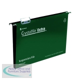 Rexel Crystalfile Extra Suspension File 50mm Green (Pack of 25) 3000112