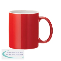 Utopia Pure White Straight Sided Mug 12oz Red (Pack of 12) E90039-00-B01012