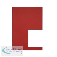 Rhino Exercise Book 80 Page 13x9in 10mm Squares Red Contract (Pack of 50) VDUV080-301-0