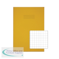 Rhino Exercise Book 80 Page A4 10mm Squares Yellow Contract (Pack of 50) VEXV668-215-0