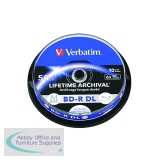 Verbatim M-Disc Lifetime Archival BD-R DL 50GB 6x Inkjet Printable Spindle (Pack of 10) 43847