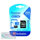 Verbatim Premium Micro SDXC Card with Adapter 256GB C10/U1 44087