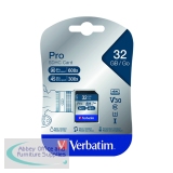 Verbatim Pro SDHC 32Gb Memory Card Class 10 UHS-I U3 47021