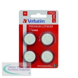 Verbatim CR2450 3V Premium Lithium Battery (Pack of 4) 49535