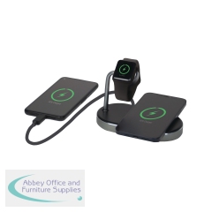 Verbatim WCS-02 Aluminium 3-in-1 Qi MFi Wireless + Apple Watch + QC 3.0 Charging Station 49556
