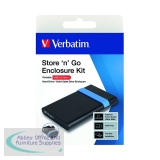 Verbatim Store N Go 2.5 Inch Hard Drive Enclosure Kit USB 3.2 Black 53106