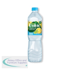 Volvic Touch of Fruit Sugar Free Natural Mineral Water Lemon and Lime 1.5L (Pack of 6) 199531