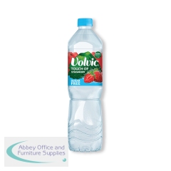Volvic Touch of Fruit Sugar Free Natural Mineral Water Strawberry 1.5L (Pack of 6) 195482