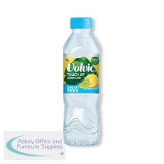 Volvic Touch of Fruit Sugar Free Natural Mineral Water Lemon and Lime 500ml (Pack of 12) 179051
