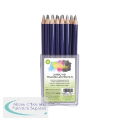 Artiste Jumbo Triangular HB Pencil Tub Charcoal (Pack of 36) DOA 856109