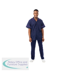 Work in Style PHILZ Male Healthcare Tunic Navy with Purple Trim Size 42 inch PHILZNAVYPURP42