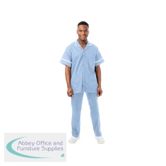 Work in Style PHILZ Male Healthcare Tunic Sky with White trim Size 34 inch PHILZSKYYWHIT34