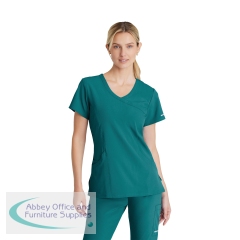 Skechers Female V Neck Scrub Top Teal Blue L SK102/TEAL/L