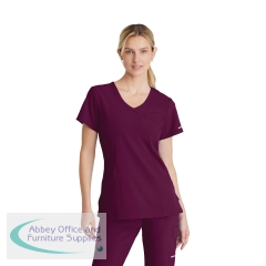 Skechers Female V Neck Scrub Top Wine S SK102/WINE/S