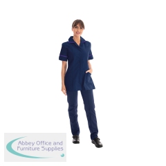 Work in Style Female Nursing Tunic Navy with Purple Trim 32 Inch DVDTR/NAV/PUR/32