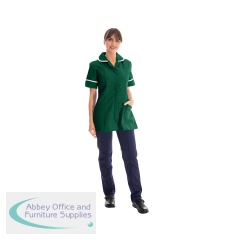 Work in Style Female Nursing Tunic Bottle Green with White Trim 46 Inch DVDTR/BOT/WHT/46