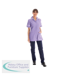 Work in Style Female Nursing Tunic Lilac with White Trim 48 Inch DVDTR/LIL/WHT/48