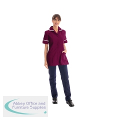 Work in Style Female Nursing Tunic Maroon with White Trim 38 Inch DVDTR/MAR/WHT/38