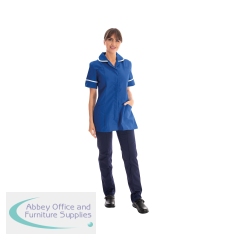 Work in Style Female Nursing Tunic Bugatti Blue with White Trim 32 Inch DVDTR/BUG/WHT/32