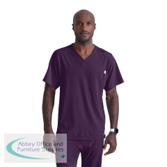 Skechers Unisex V Neck Scrub Top Eggplant M SK0112/EGGP/M