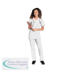 Cherokee WW530C Unisex Scrub Set Top and Trouser White Size M WW530C/WHIT/M