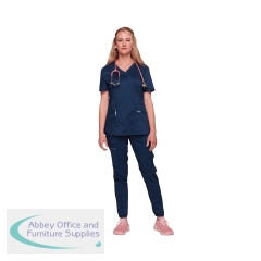 Cherokee WW610 Revolution Mock Wrap Top Navy M CHWW610/NAVY/M