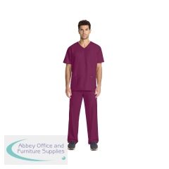 Cherokee Originals Ultra Unisex V-Neck Scrub Top Wine XS CKE00014AWINEXS