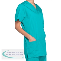 Cherokee Professional Unisex V-Neck Scrub Top Teal Blue S CH4876/TEAL/S