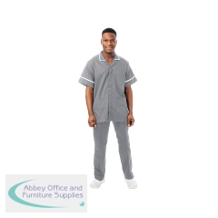 Work in Style PHILZ Male Healthcare Tunic Storm Grey with White Trim Size 36 inch PHILZSTORWHIT36