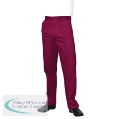 Work in Style MT037 Male Healthcare Trouser Maroon Size 52 in MT037/MARO/52