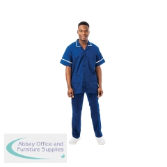 Work in Style PHILZ Male Healthcare Tunic Bugatti Blue with White Trim Size 38 inch PHILZBUGAWHIT38