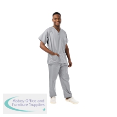 334LW Unisex Lightweight Scrub Top Pale Grey Size M 334LW/GREY/M