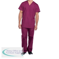 Cherokee Professional Unisex V-Neck Scrub Top Wine 2XL CH4876/WINE/2XL