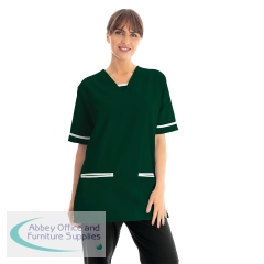 534LW V Neck Lightweight Scrub Top with Trim Bottle Green M 534LWBOTTWHITM