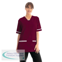 534LW V Neck Lightweight Scrub Top with Trim Maroon XS 534LWMAROWHITXS