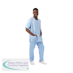 534LW V Neck Lightweight Scrub Top with Trim Sky 2XL 534LWSKYYWHIT2XL