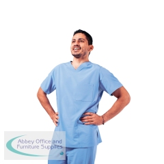 Key Scrubs KEYTU100 Eco Stretch Atlantic Scrub Top Ceil Blue Size 3XL KEYTU100CEIL3XL