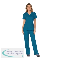 Cherokee WW610 Revolution Mock Wrap Top Caribbean Blue 3XL CHWW610/CARI/3XL