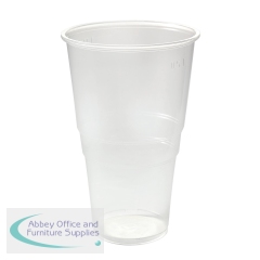 Plastic Pint Glass Clear (Pack of 50) WX10428