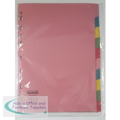 A4 Manilla Subject Dividers Pastel Colours (10 Part)
