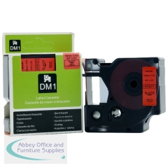 Compatible Dymo 19mm Black on Red Tape