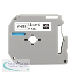 Compatible Brother M-K231BZ Tape 12mm Black On White (NOT TZE231)