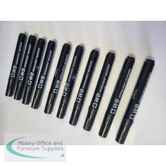 Permanent Marker Bullet Tip Black (10 Pack)